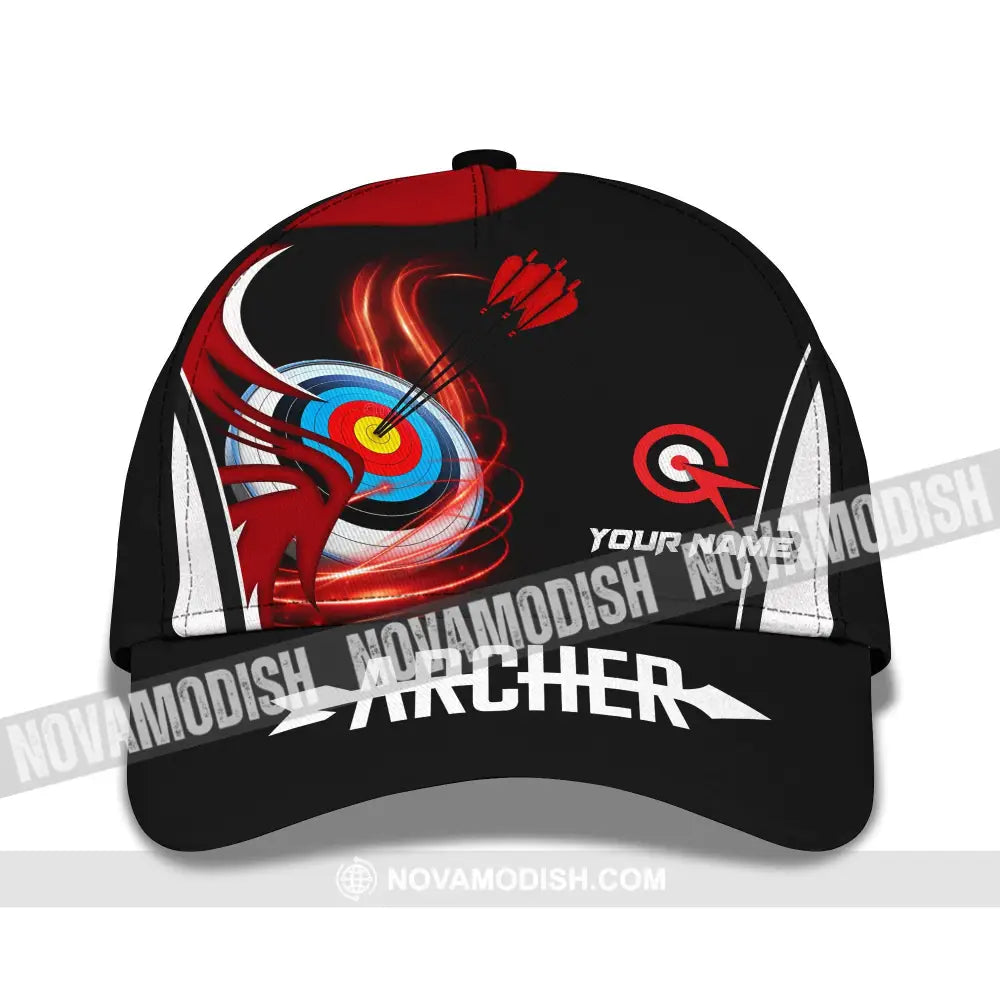 Unisex Cap Custom Archery Sport Cap Red Wave Cap