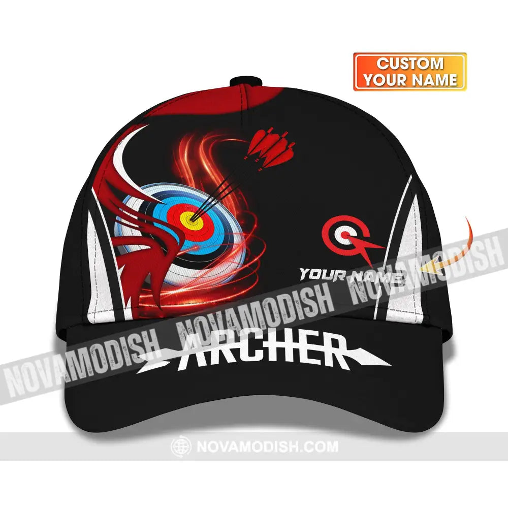 Unisex Cap Custom Archery Sport Cap Red Wave Cap
