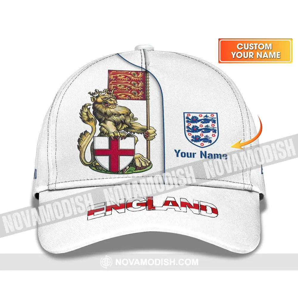 Unisex Cap Custom England Football Name Cap England The Three Lions Cap