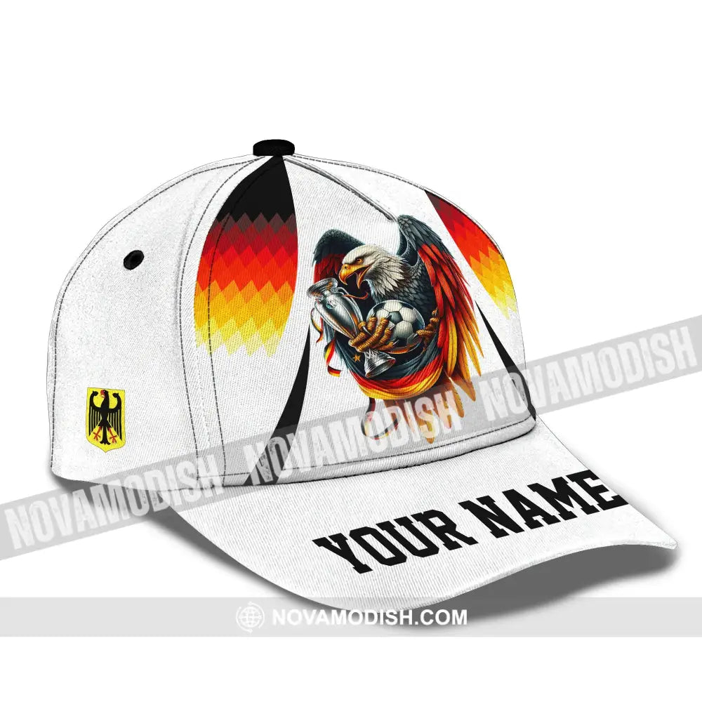 Unisex Cap Custom Name And Number Euro 2024 Cap National Team Germany Eagle Hugs The Ball Cap