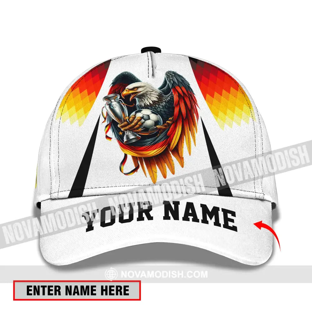 Unisex Cap Custom Name And Number Euro 2024 Cap National Team Germany Eagle Hugs The Ball Cap