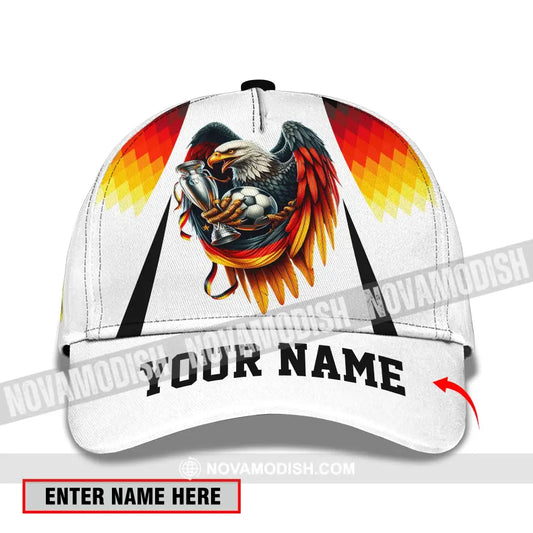 Unisex Cap Custom Name And Number Euro 2024 Cap National Team Germany Eagle Hugs The Ball Cap
