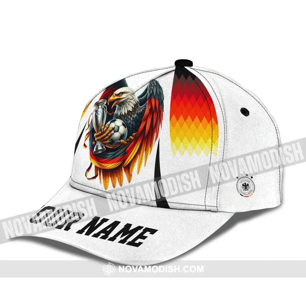 Unisex Cap Custom Name And Number Euro 2024 Cap National Team Germany Eagle Hugs The Ball Cap