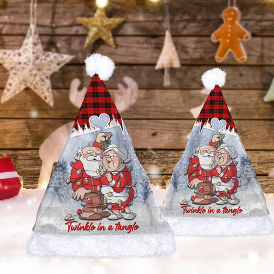 Unisex Christmas Hat Couple Twinkle In A Tangle Gift For T-Shirt