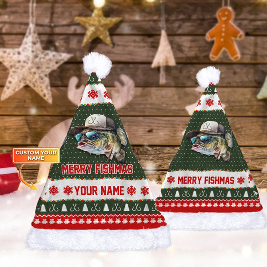 Unisex Christmas Hat Merry Fishmas Gift For T-Shirt