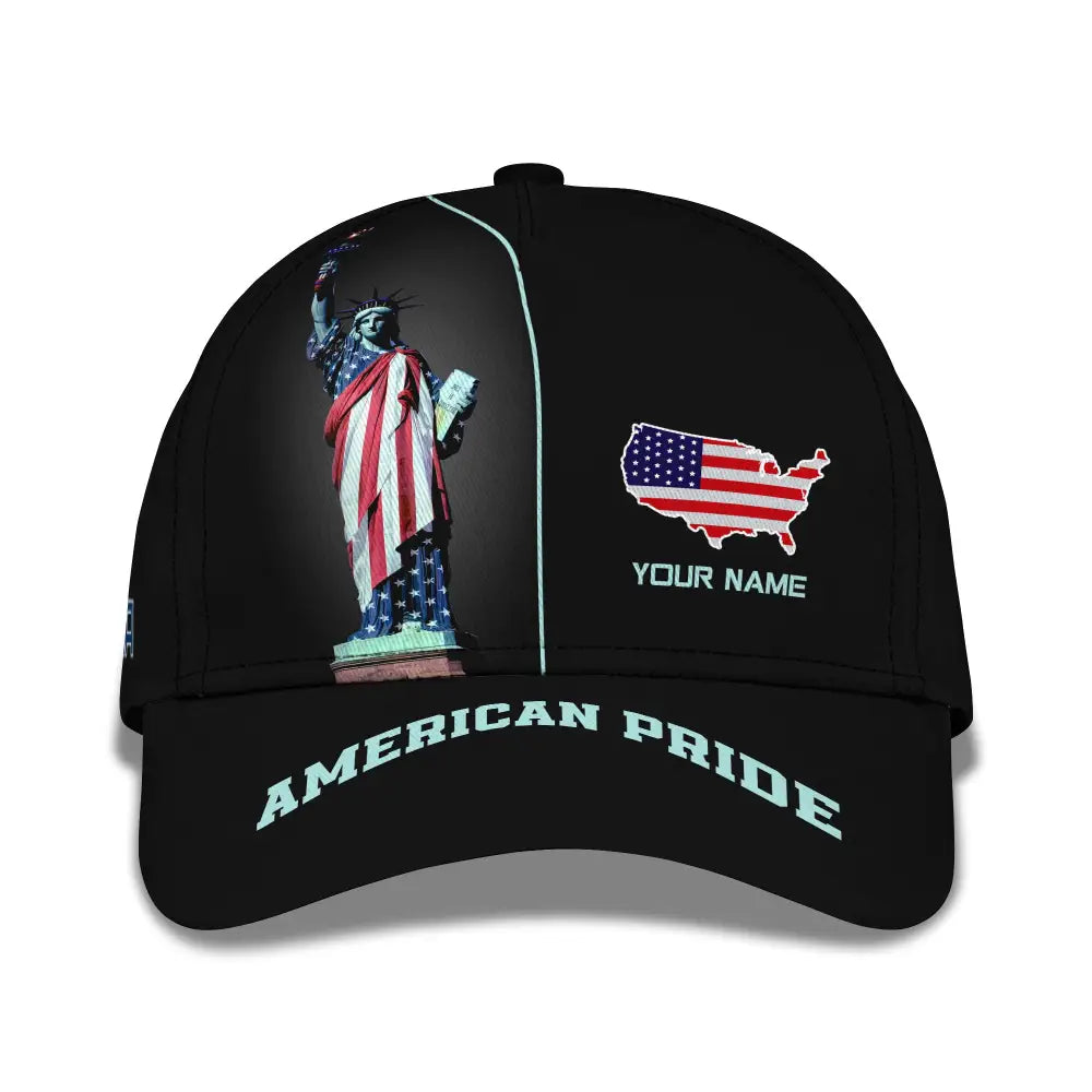 Unisex Classic Cap American Pride Independence Day Statue Of Liberty Apparel T-Shirt