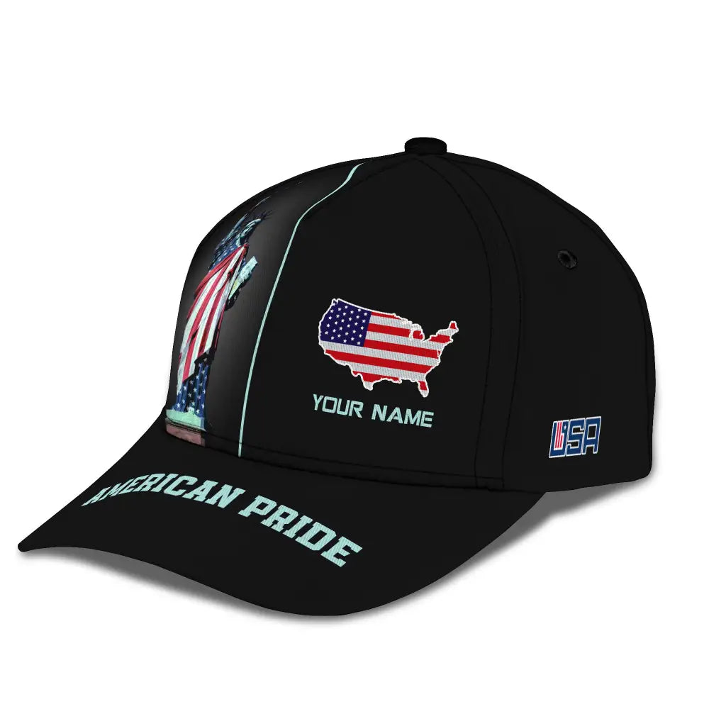 Unisex Classic Cap American Pride Independence Day Statue Of Liberty Apparel T-Shirt
