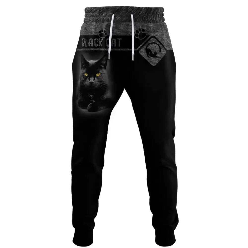 Unisex Clothing Black Cat Jogger Pants For Lovers
