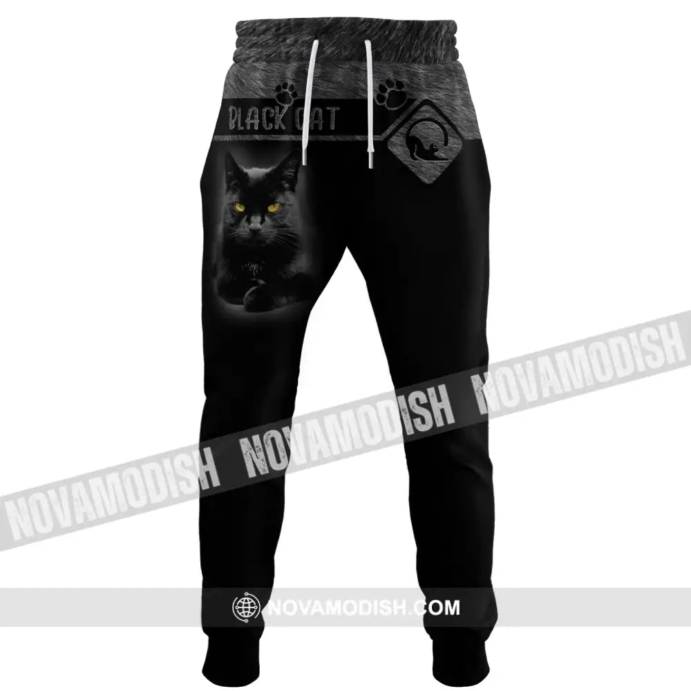 Unisex Clothing Black Cat Jogger Pants For Lovers