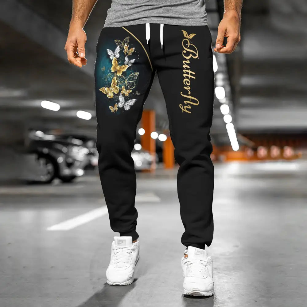 Unisex Clothing Custom Butterfly Jogger Pants Gift For Lovers