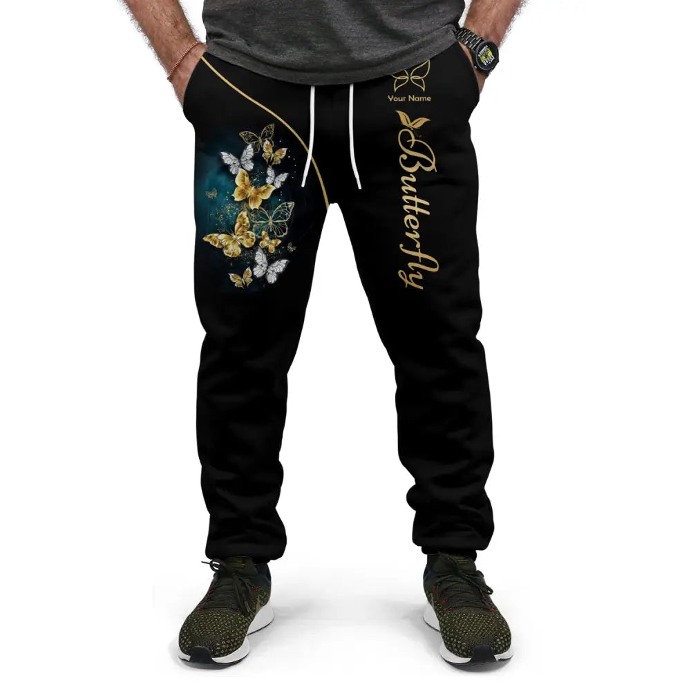 Unisex Clothing Custom Butterfly Jogger Pants Gift For Lovers