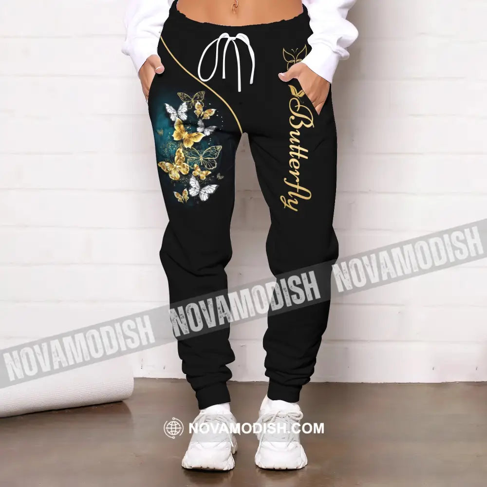 Unisex Clothing Custom Butterfly Jogger Pants Gift For Lovers