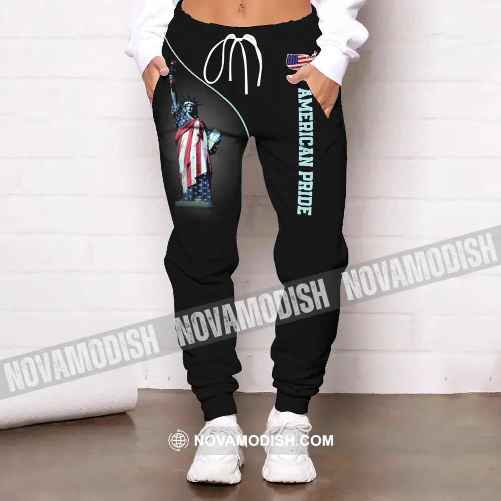 Unisex Clothing Custom Jogger American Pride Pants Independence Day Statue Of Liberty Apparel