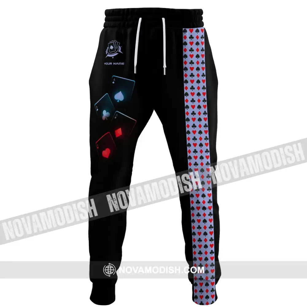 Unisex Clothing Custom Name Poker Jogger Pants Casino S