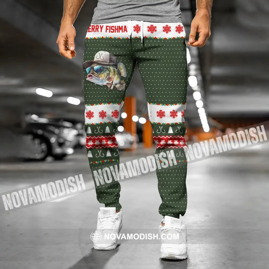 Unisex Clothing Merry Fishmas Jogger Sportwear Gift For Christmas Pants