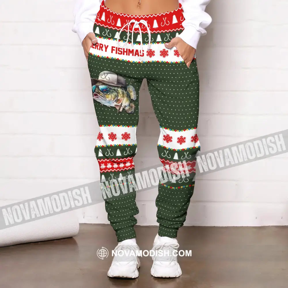 Unisex Clothing Merry Fishmas Jogger Sportwear Gift For Christmas Pants