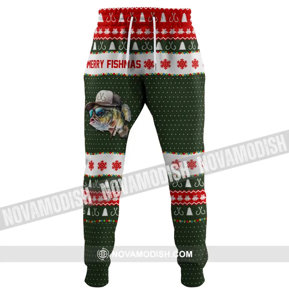 Unisex Clothing Merry Fishmas Jogger Sportwear Gift For Christmas Pants