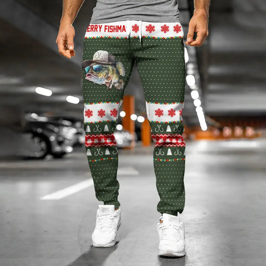 Unisex Clothing Merry Fishmas Jogger Sportwear Gift For Christmas Pants