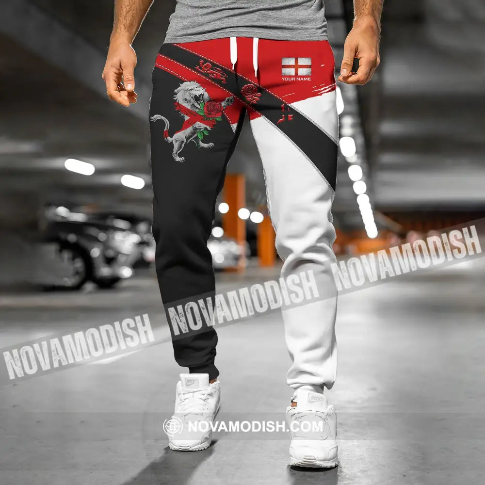 Unisex Pants - Custom Football Name Pants England Rose Lion Pants Pants