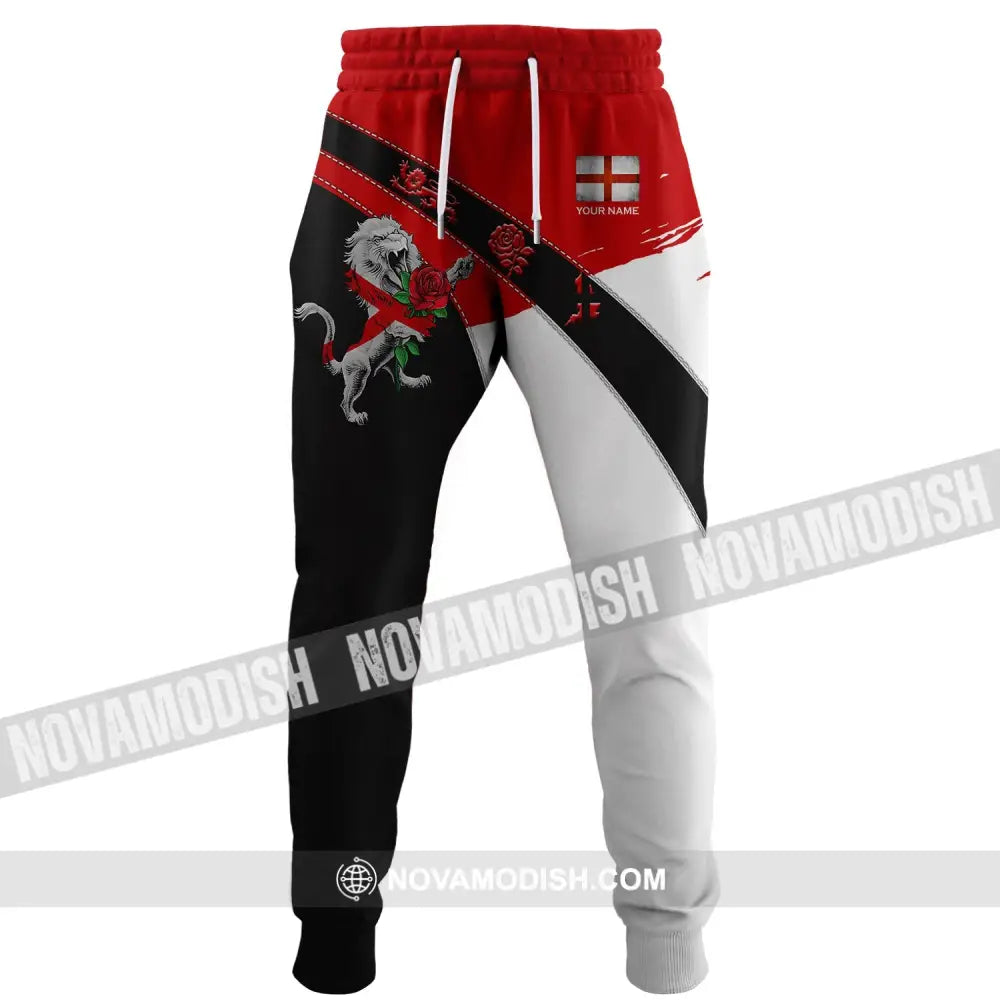 Unisex Pants - Custom Football Name Pants England Rose Lion Pants Pants