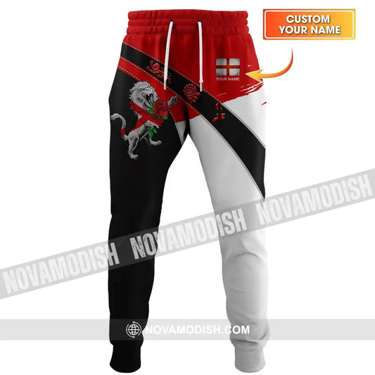 Unisex Pants - Custom Football Name Pants England Rose Lion Pants S Pants