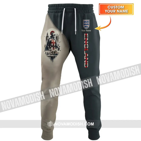 Unisex Pants - Custom Name 3D England Chevalier S