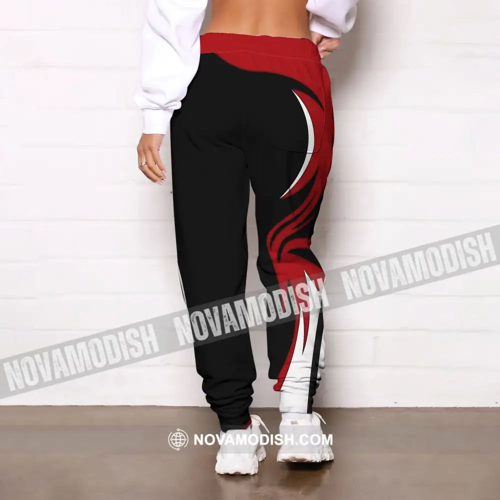Unisex Pants - Custom Name Archery Sport Pants Red Wave Pants