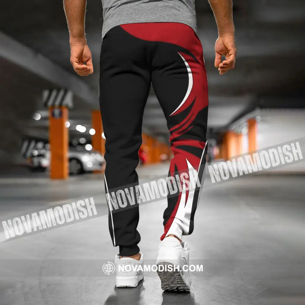 Unisex Pants - Custom Name Archery Sport Pants Red Wave Pants