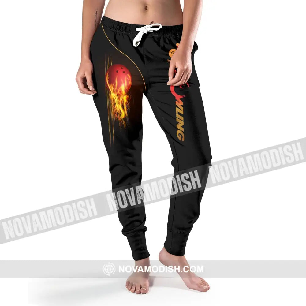 Unisex Pants - Custom Name Fire Bowling Pants Pants