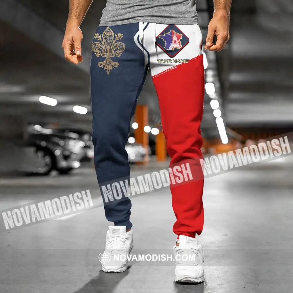 Unisex Pants - Custom Name Pants - France Map Jogger Pants Pants