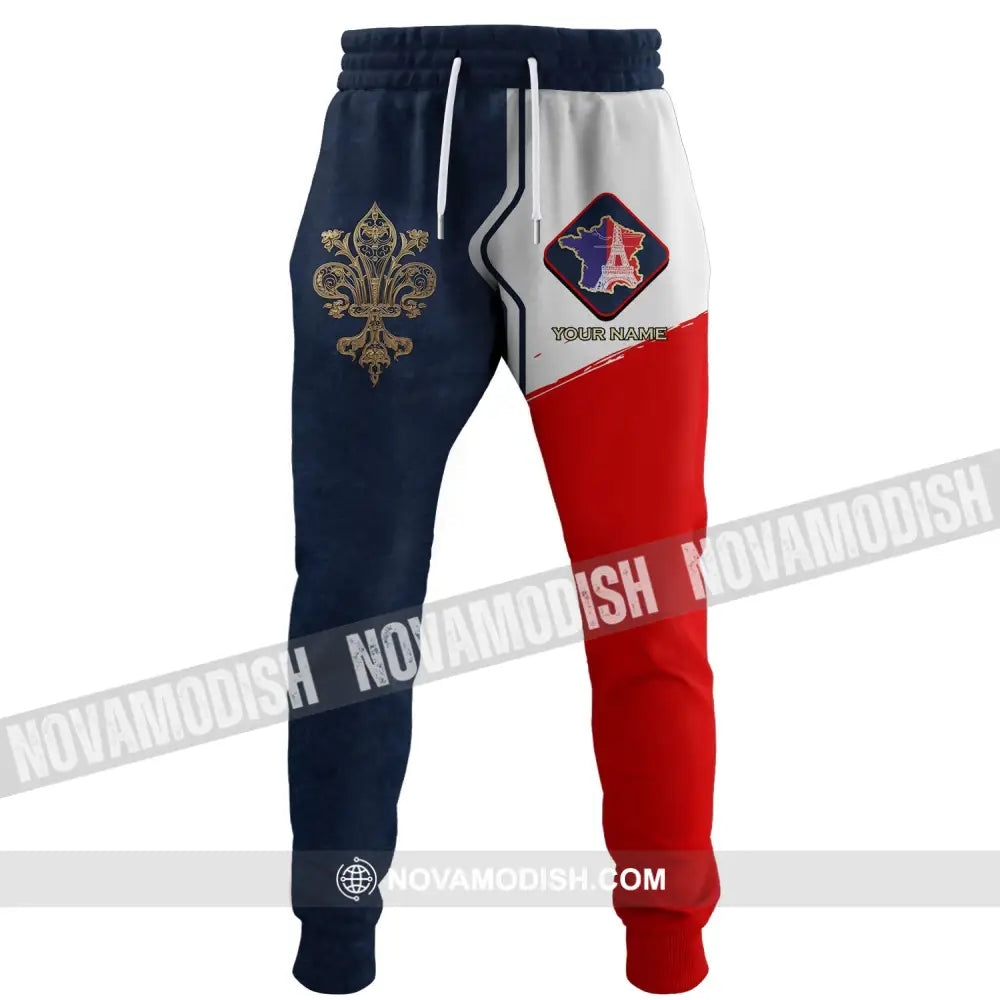 Unisex Pants - Custom Name Pants - France Map Jogger Pants Pants