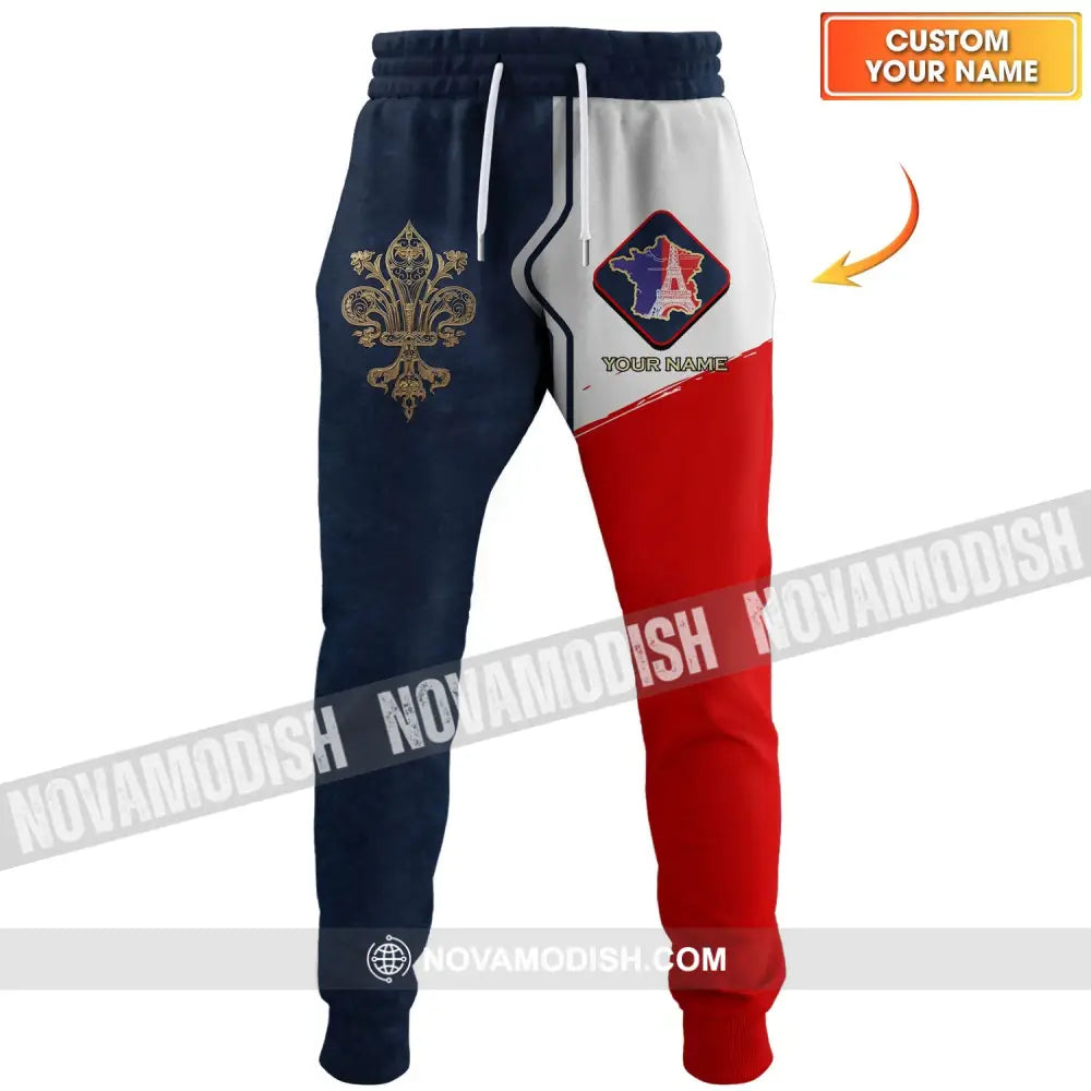 Unisex Pants - Custom Name Pants - France Map Jogger Pants S Pants