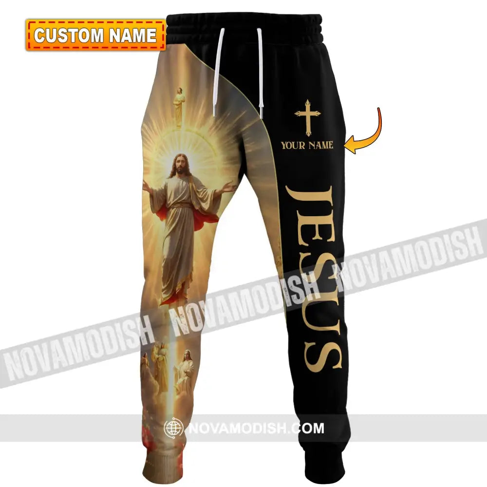 Unisex Pants Custom Name Jesus Jogger Gift For Christan