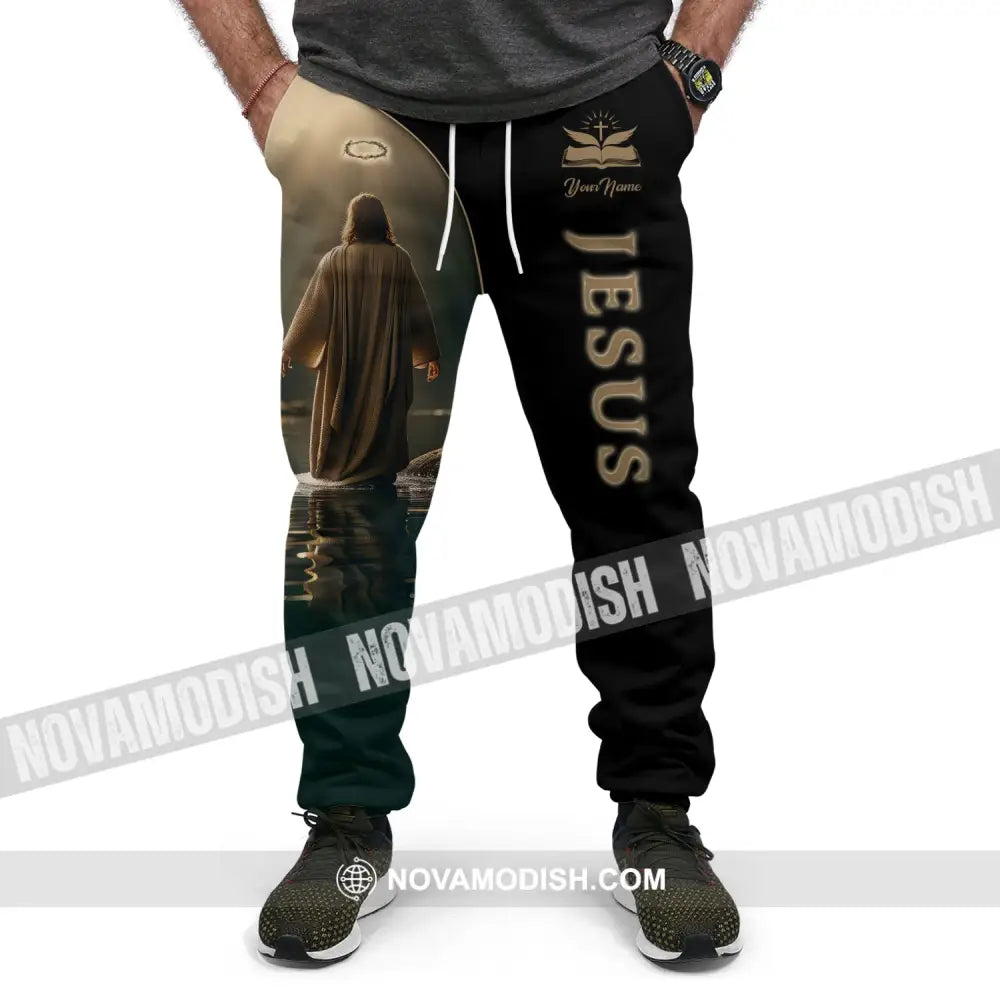 Unisex Pants Custom Name Jesus Jogger Gift For Christian