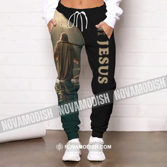 Unisex Pants Custom Name Jesus Jogger Gift For Christian