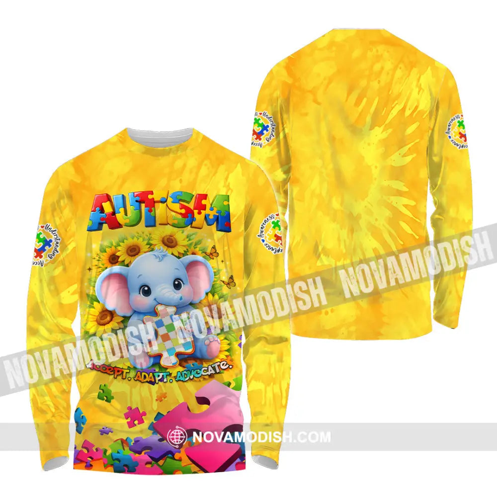 Unisex Shirt - Accept Adapt Advocate Autism 3D Shirt Long Sleeve Shirt / S T-shirt