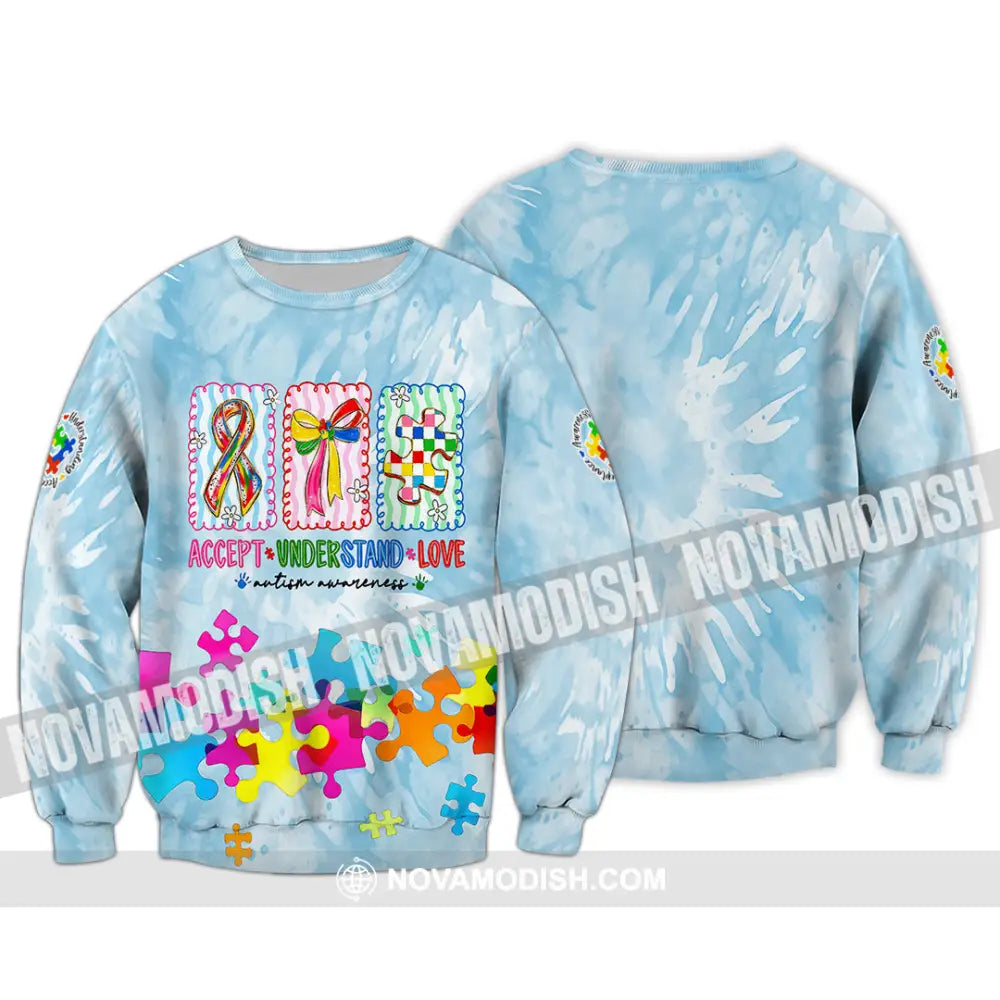 Unisex Shirt - Accept Understand And Love Autism 3D Shirt Long Sleeve / S T-shirt