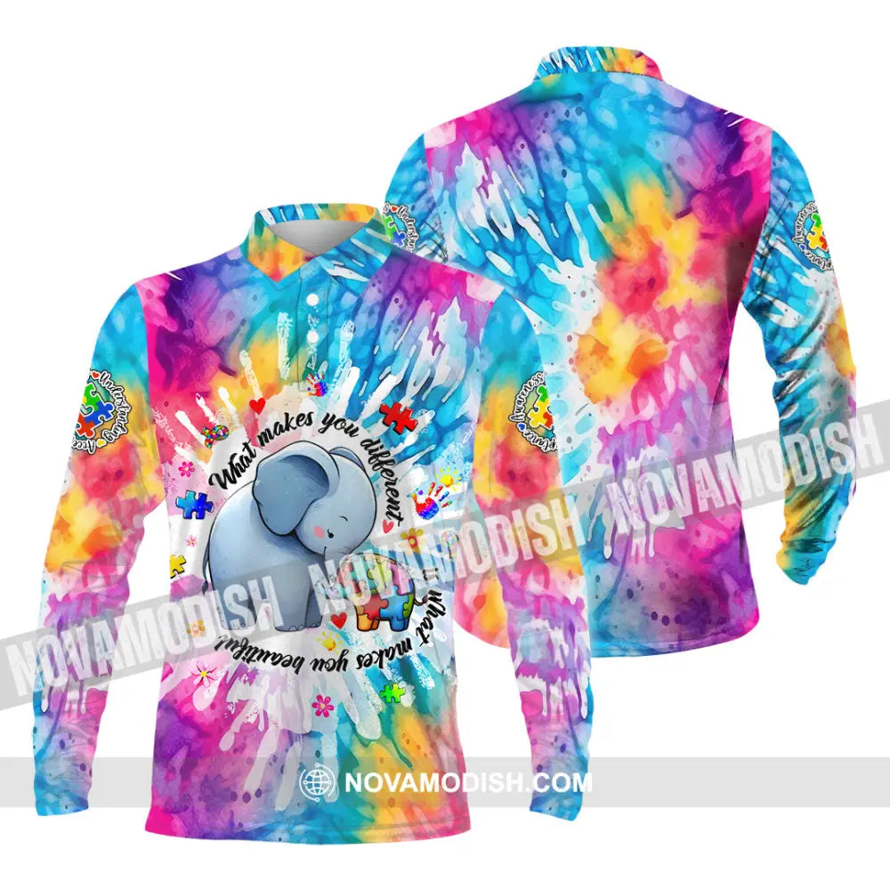 Unisex Shirt - Autism What Make You Different 3D Shirt Long Sleeve Polo / S T-shirt