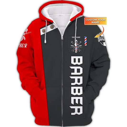 Unisex Shirt Barber For Hairstylists Zipper Hoodie / S T-Shirt