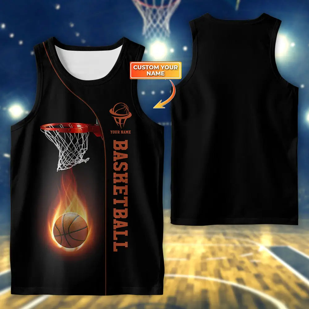 Unisex Shirt Basketball Custom Name T-Shirt Polo Gift For Player Tank Top / S
