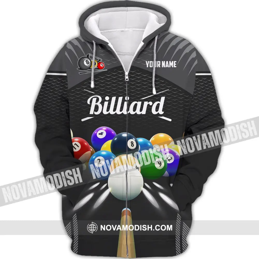 Unisex Shirt Billiards Custom T-Shirt Polo For Lovers Zipper Hoodie / S T-Shirt