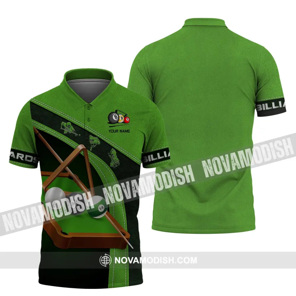 Unisex Shirt Billiards Green T-Shirt Table Polo For Lovers / S