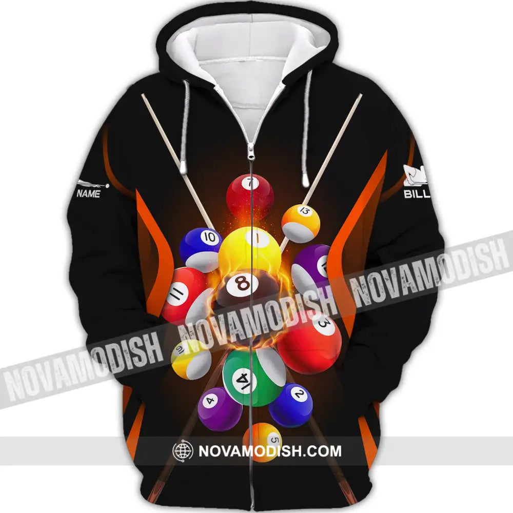 Unisex Shirt Billiards Polo T-Shirt For Lovers Zipper Hoodie / S