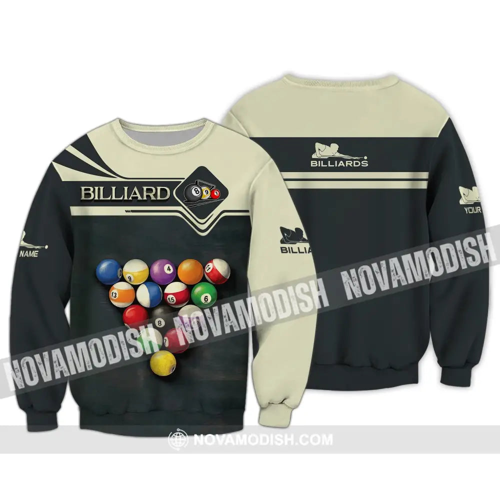 Unisex Shirt Billiards T-Shirt Billiard Triangle Polo For Lovers Long Sleeve / S