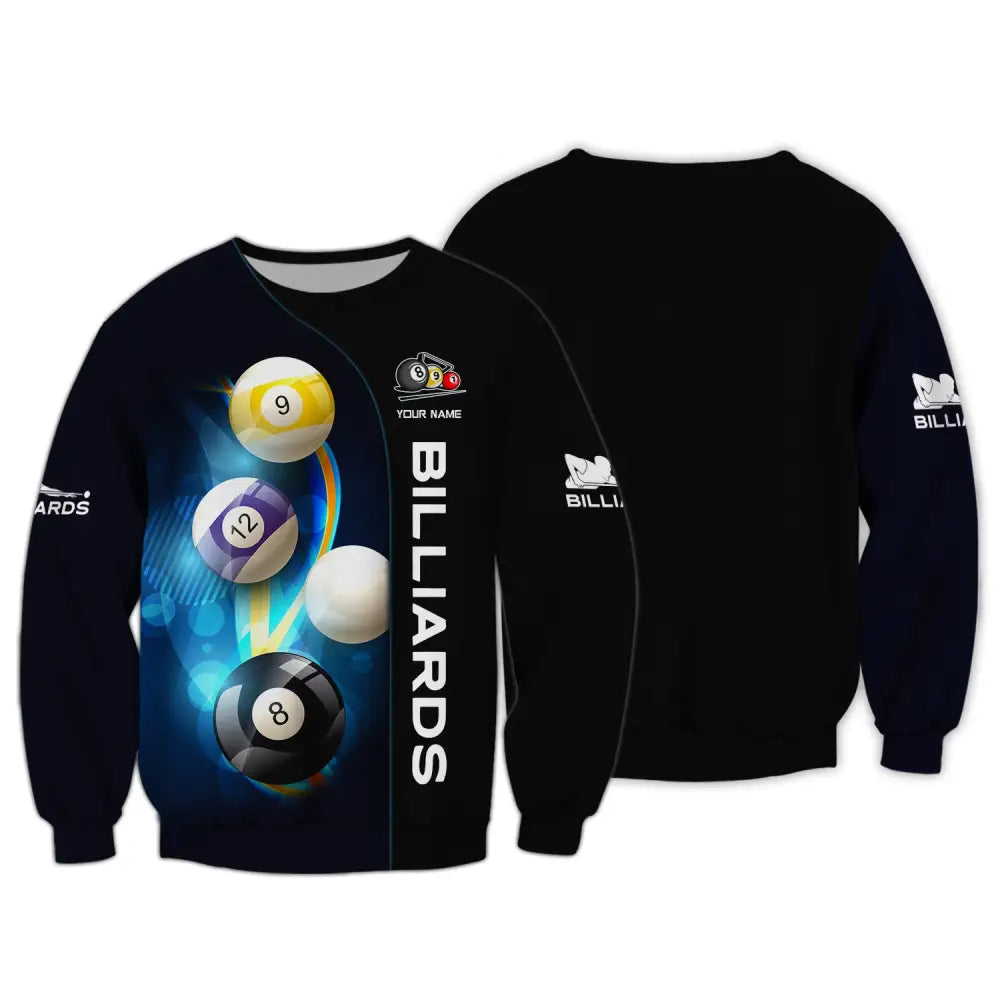 Unisex Shirt Billiards T-Shirt Pool Polo For Lovers Long Sleeve / S