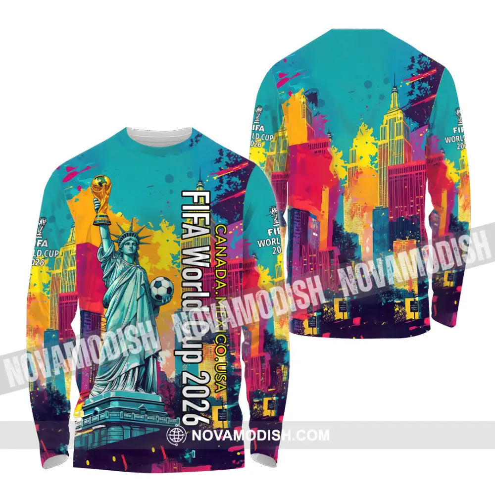 Unisex Shirt - Canada - Mexico - USA Fifa World Cup 2026 3D Shirt Long Sleeve Shirt / S T-shirt