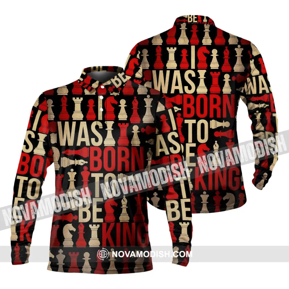 Unisex Shirt - Chess 3D Shirt Long Sleeve Polo / S T-shirt