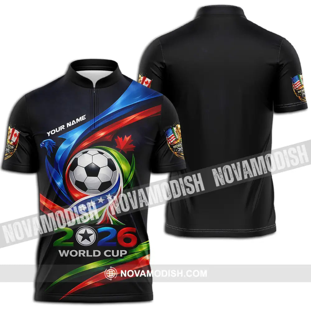 Unisex Shirt - Custom 2026 World Cup 3D Shirt Zipper Polo Shirt / S T-shirt