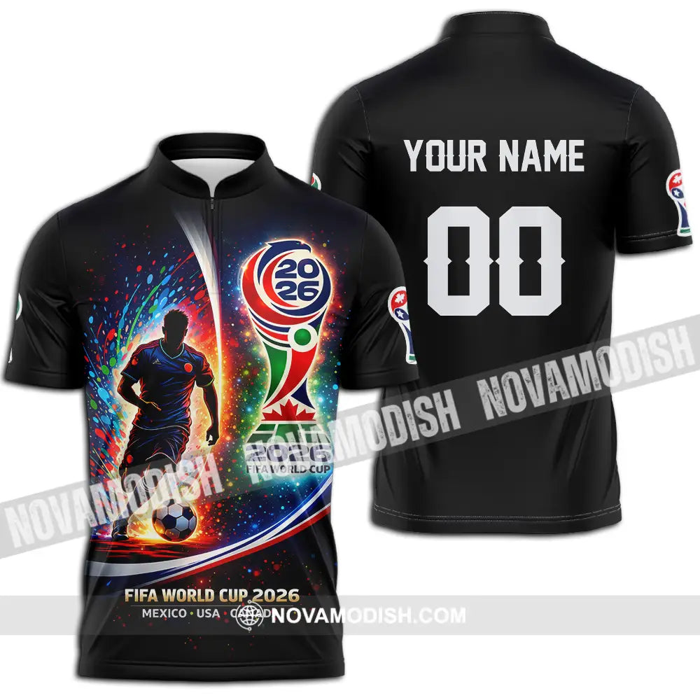 Unisex Shirt - Custom 2026 World Cup 3D Shirt Zipper Polo Shirt / S T-shirt