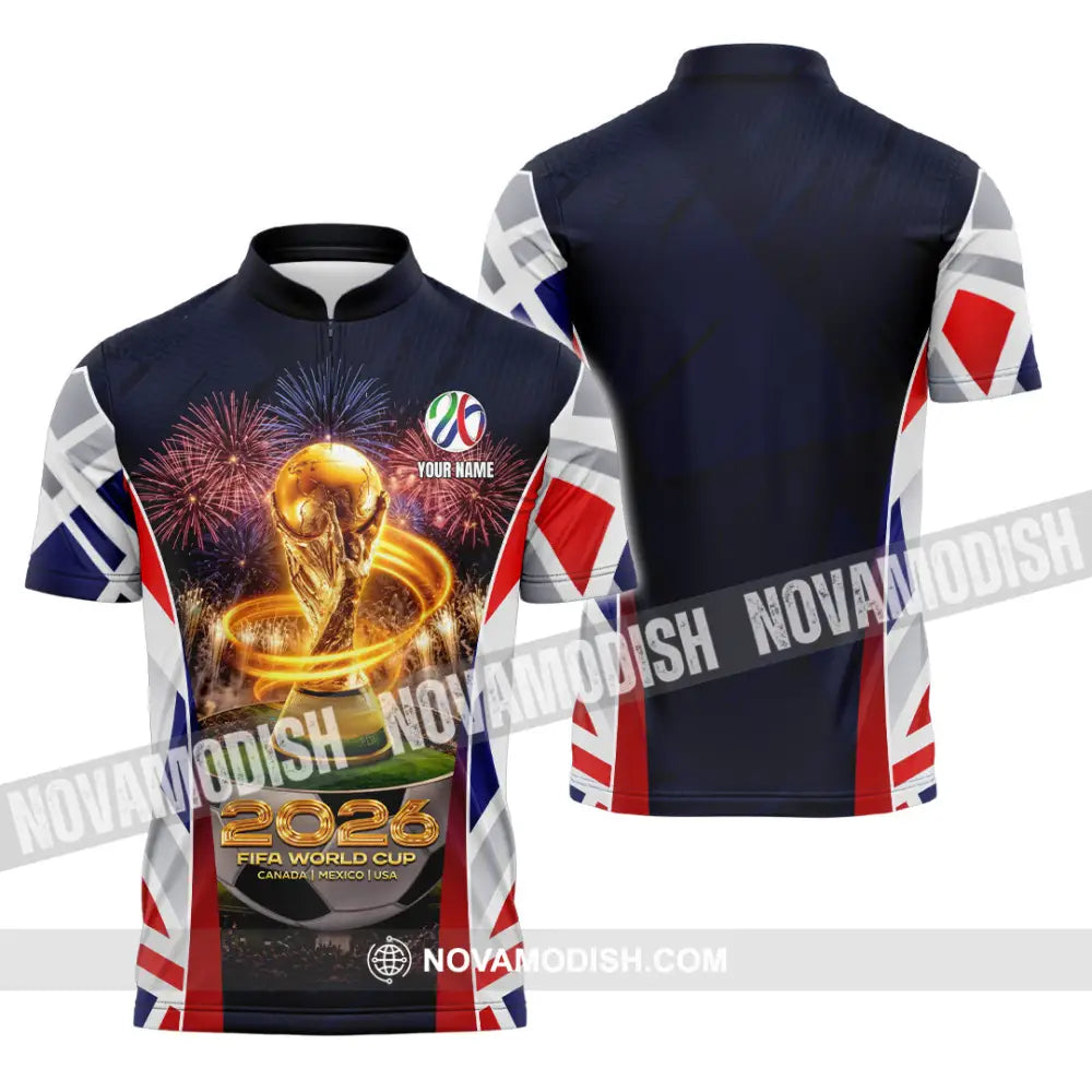 Unisex Shirt - Custom 2026 World Cup 3D Shirt Zipper Polo Shirt / S T-shirt